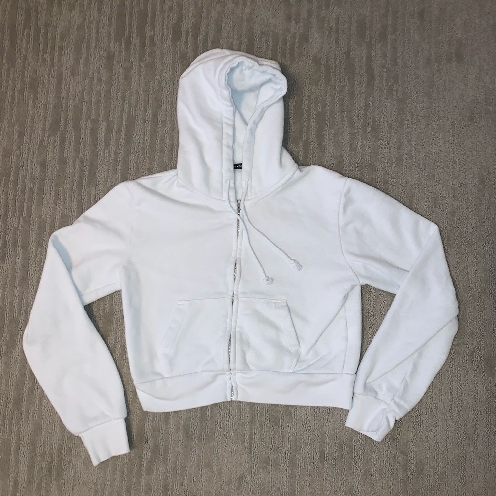 brandy melville crystal hoodie (cropped)